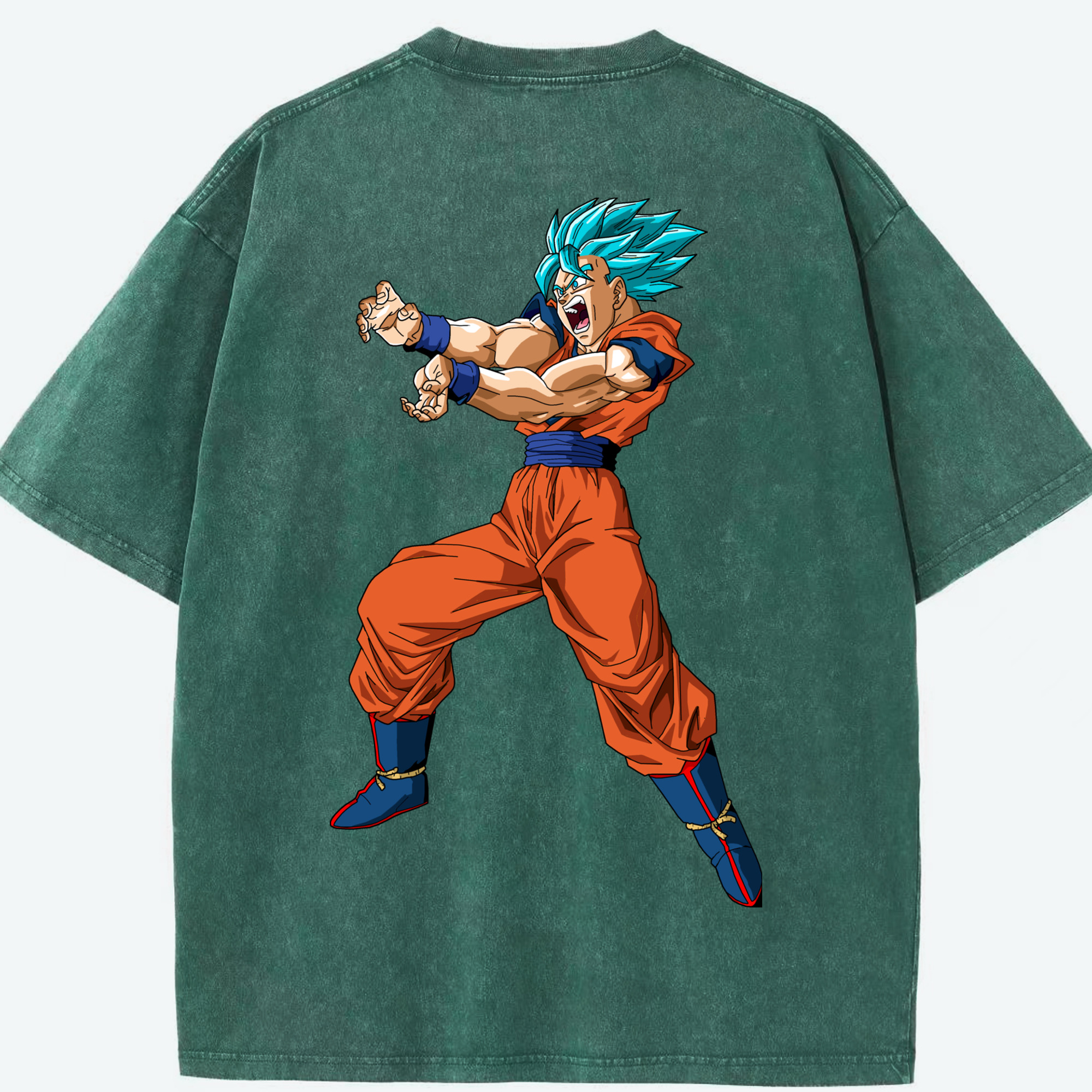 （画像用） ドラゴンボール 孫悟空（そん ごくう）Son Goku カカロット DRAGON BALL Kakarotto 綿100% ヴィンテージ風 半袖Tシャツ（背面プリント）